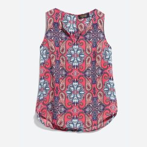 Verse Split Neck Tank Top Women’s Size M Pink Paisley